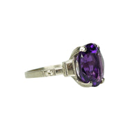 Art Deco White Gold and Amethyst Ring - Gem Set Love