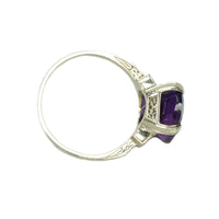 Art Deco White Gold and Amethyst Ring - Gem Set Love