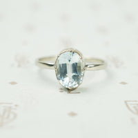 The Oval Aquamarine Ring in Recycled White Gold