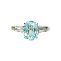 Vintage Aquamarine and Diamond Engagement Ring