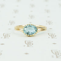 14k recycled gold oval aquamarine ring