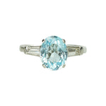 Vintage Aquamarine and Diamond Engagement Ring
