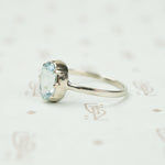 The Oval Aquamarine Ring in Recycled White Gold