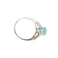 Vintage Aquamarine and Diamond Engagement Ring