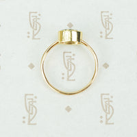 14k recycled gold oval aquamarine ring side view