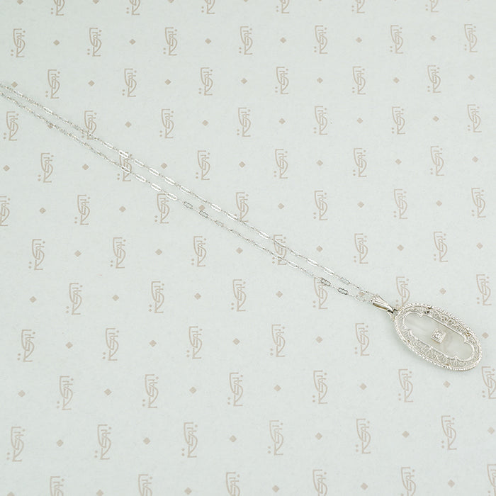 art deco camphor glass necklace