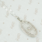art deco camphor glass necklace close up