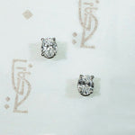 Sparkling Little Oval Cut Diamond Stud Earrings