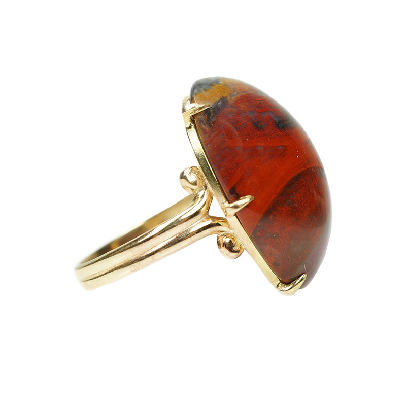 Big Gold Vintage Jasper Ring