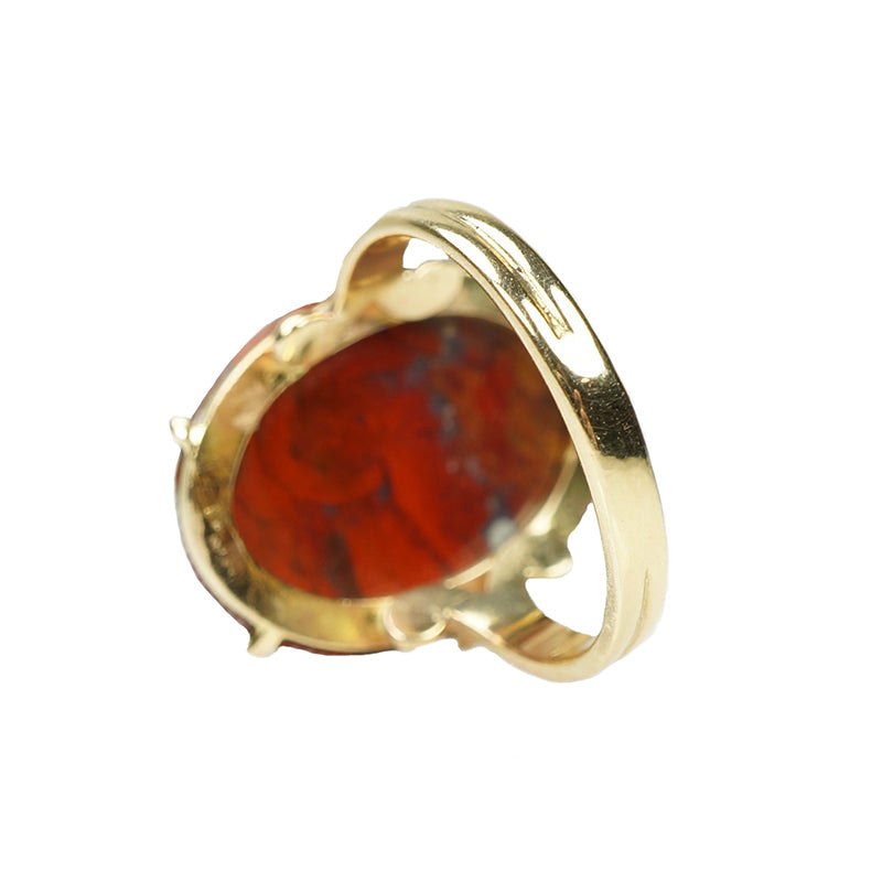 Big Gold Vintage Jasper Ring