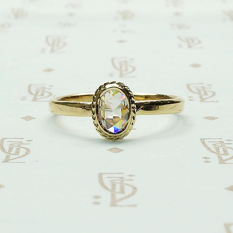 Exquisite Fancy Light Brown Rose Cut Diamond Solitaire