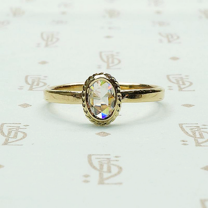 Exquisite Fancy Light Brown Rose Cut Diamond Solitaire