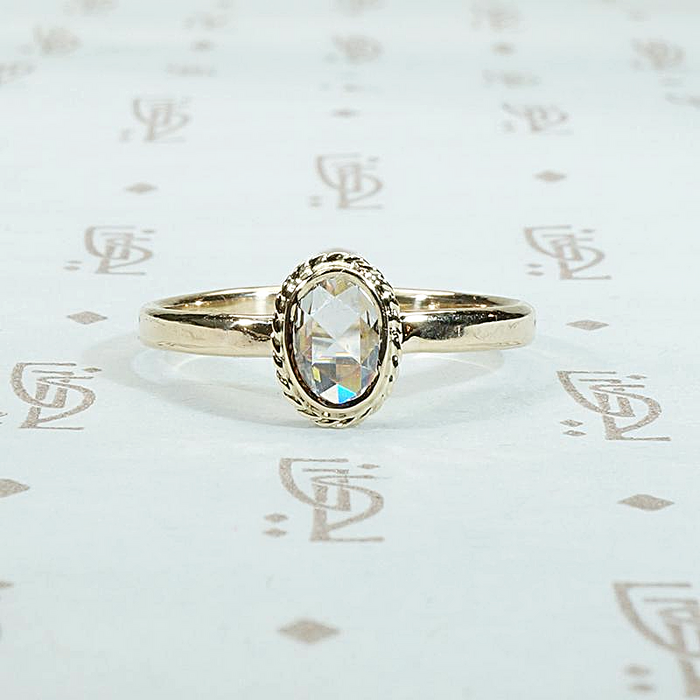Exquisite Fancy Light Brown Rose Cut Diamond Solitaire