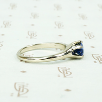 Recycled White Gold Oval Sapphire Solitaire by GSL