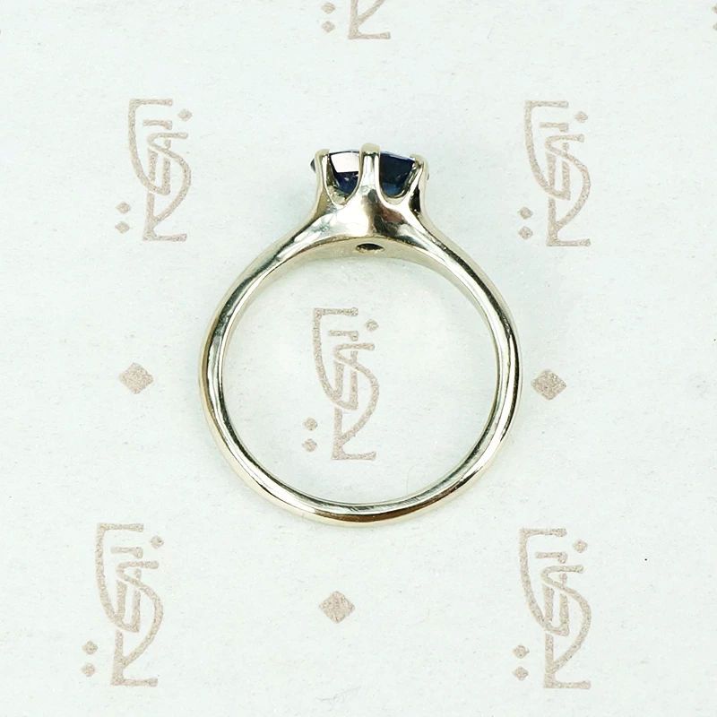 Recycled White Gold Oval Sapphire Solitaire by GSL