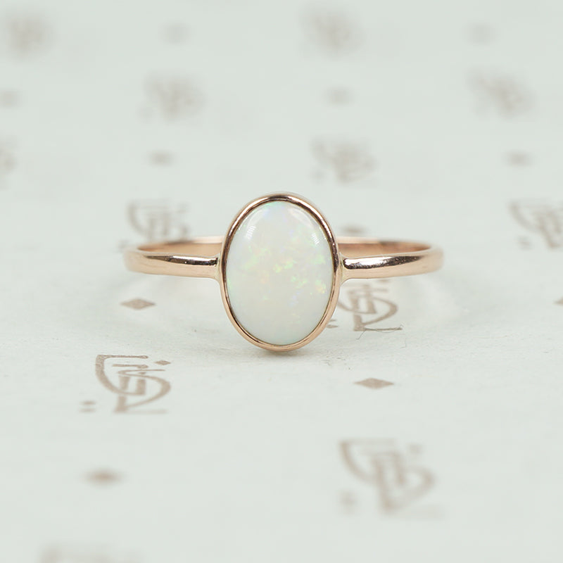 Recycled Rose Gold Opal Ring by GSL