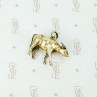 silver gilt oxen pendant