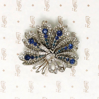 Feather Fan Brooch Signed Ciner