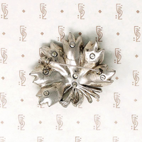 Feather Fan Brooch Signed Ciner