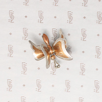 Copper & Sterling 3-D Butterfly Brooch