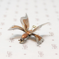 Copper & Sterling 3-D Butterfly Brooch