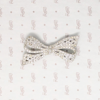 Pretty Sparkling White Paste Bow Brooch