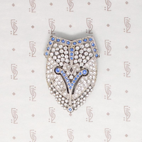 Shield Shaped Sparkling Deco Dress Clip 