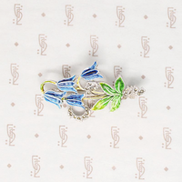 Sweet Spring Bluebell Brooch with Marcasites