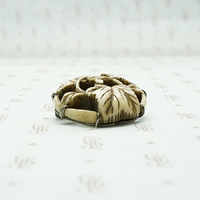 Chinese Carved Bone Leaf Brooch
