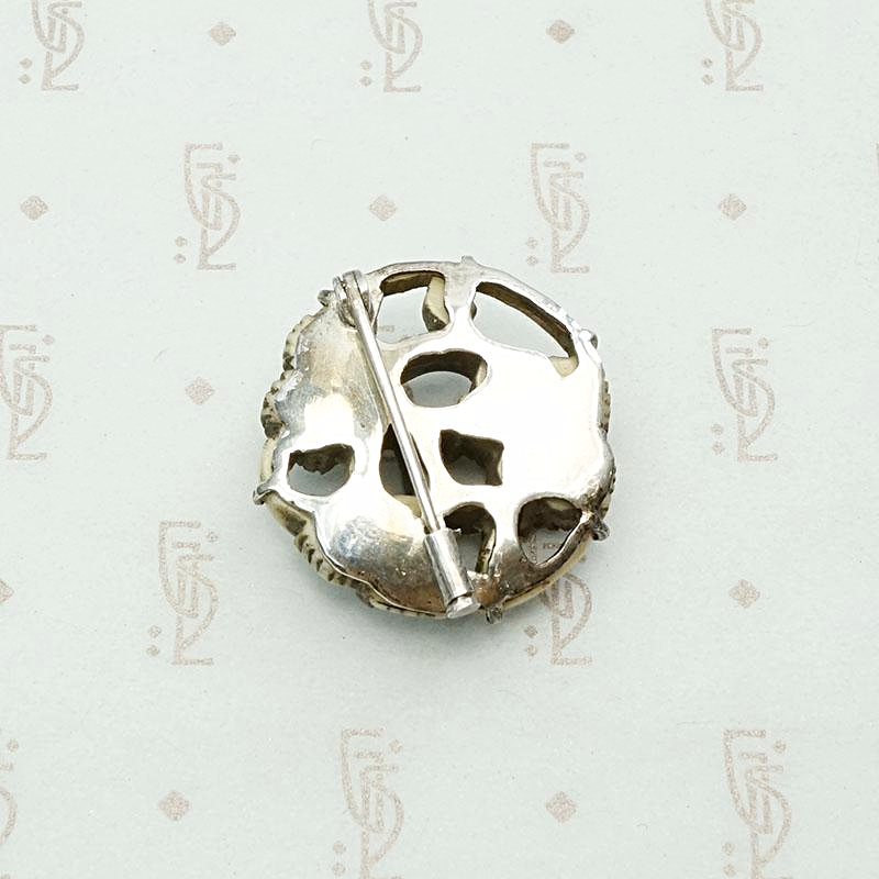 Chinese Carved Bone Leaf Brooch