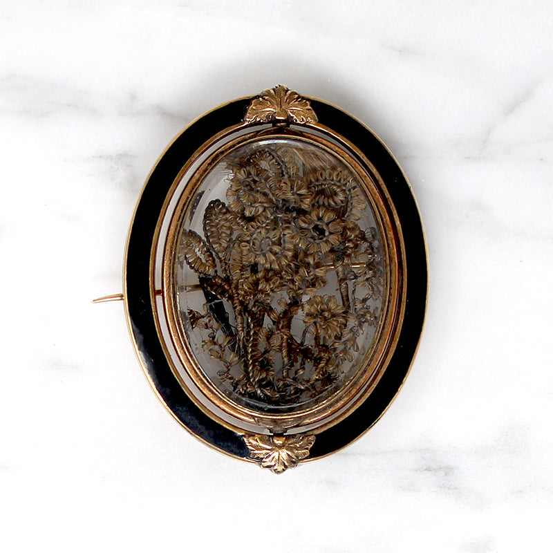 Incredible Craftsmanship Early Victorian Hair Work Brooch