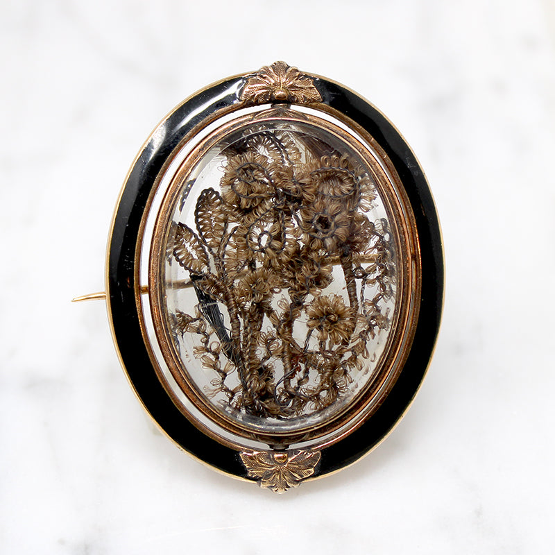 Incredible Craftsmanship Early Victorian Hair Work Brooch