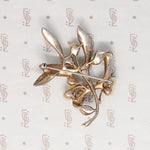 Trifari Silver Gilt Sprig & Berry Brooch