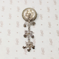 Swedish Filigreed Silver Dangle Brooch