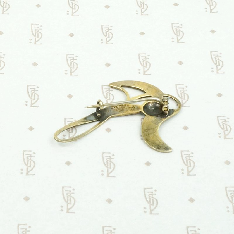Abstract Guilloché Enamel Brooch by Holmsen