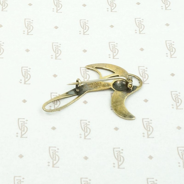 Abstract Guilloché Enamel Brooch by Holmsen