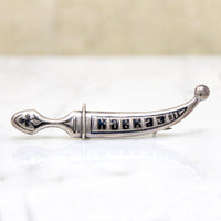 Silver & Niello Imperial Russian Army Knife Brooch