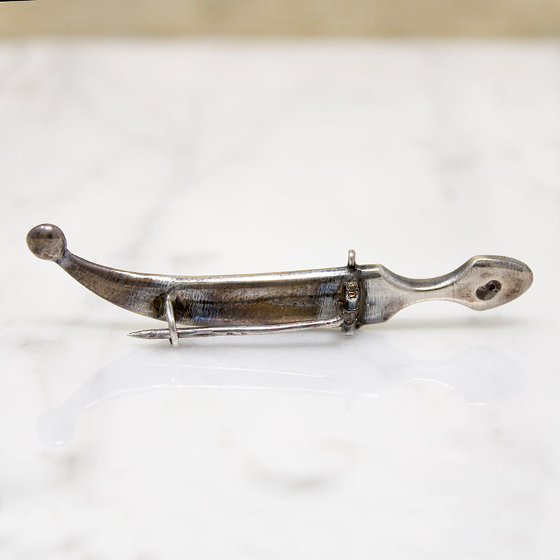 Silver & Niello Imperial Russian Army Knife Brooch