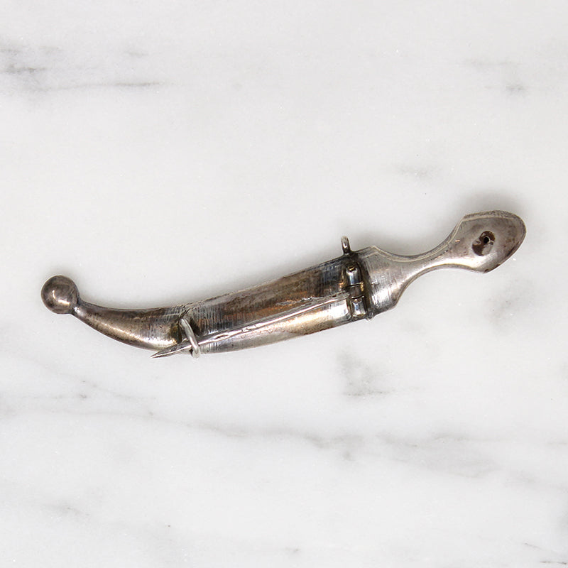 Silver & Niello Imperial Russian Army Knife Brooch