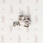Frisky Little Tree Frog Pin in Garnet & Silver