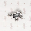 Frisky Little Tree Frog Pin in Garnet & Silver