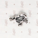 Frisky Little Tree Frog Pin in Garnet & Silver