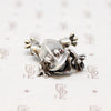 Frisky Little Tree Frog Pin in Garnet & Silver
