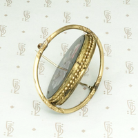 Victorian Seashell Brooch with a Tress of Auburn Hair