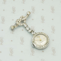 Rhinestone Studded Sussex Watch Brooch