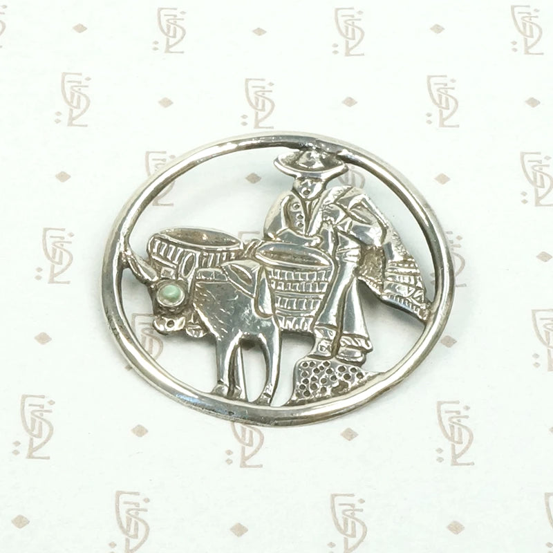 Whimsical Mexican Donkey Brooch