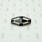 Onyx & Mother of Pearl Brooch in Sterling Silver