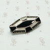 Onyx & Mother of Pearl Brooch in Sterling Silver