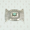 Large Silver & Turquoise Brooch with Hearts