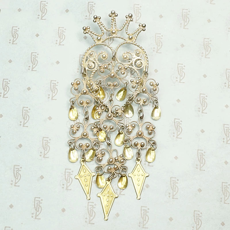 Ethereal Crowned Heart Large Sølje Brooch
